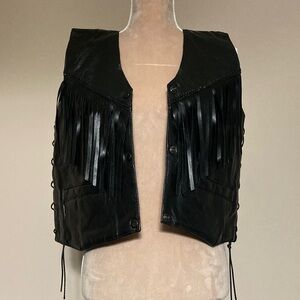 Diamond Supply Co. Black Fringe Vest - size XL